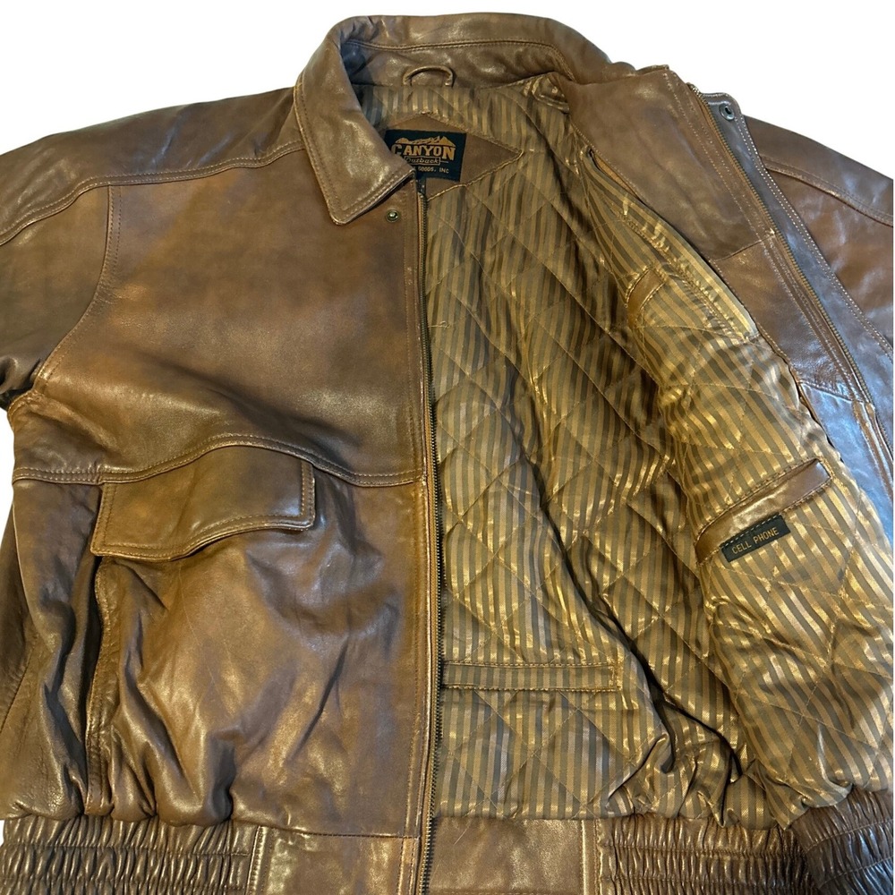 Canyon Outback Brown Leather Jacket Mens XL Western Oversized - Picture 3 of 10